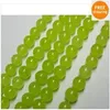 6 mm grüner Peridot-Edelstein, runde lose Perle 15''307B