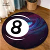 Carpets Simulation Billiards 8 Ball Rug Round Soft Chair Pad Anti-slip Bath Floor Mat Kids Bedroom Black Carpet Doormat Area Rugs 230928