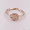 Rose Gold Radiant Rings Original Silver Fits For Style Jewelry 180986CZ H8ALE H8292U