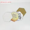 Posavasos de sublimación para regalo personalizado Posavasos de MDF para sublimación de tinte Forma hexagonal Impresión por transferencia en caliente Consumibles en blanco 8DM-010-D