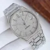 nouvelle montre pour hommes entièrement percée montre mécanique automatique 41mm bracelet en acier fin incrusté de diamants montre d'affaires de mode de luxe285W