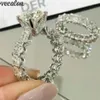 Vecalon Vintage Promise Zestaw Pierścień 925 Srebrny Diamentowy zaręczyny Pierścienie dla kobiet Bridal Finger Jewelry256e