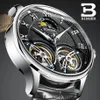 Dubbel Schweiz klockor Binger Original Men's Automatic Watch Self-Wind Fashion Men Mechanical Wristwatch Leather Y1905150232P