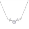 Chains 925 Sterling Silver Zircon Deer Necklaces Pendant Fashion Jewelry Statement For Women Gift
