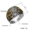 Bague Punk Vintage en cristal noir pour hommes, motif Scorpion, couleur or, ronde, en acier inoxydable, en titane, bijoux 235R