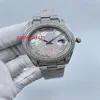 Silver 904 stainless steel CZ Diamonds Watch Roman numerals shell dial Automatic self-winding Men Luxury Full Iced Out Zircon 41mm167S