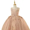 Crianças menina casamento flor meninas vestido de renda brilhante pérolas fantasia natal princesa festa concurso vestido formal baile de formatura bebê meninas pageant vestido crianças vestidos de aniversário