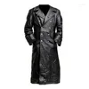 Men's Fur Men Coat Casual Fashion Windbreaker Double-breasted Pockets Lapel Long Sleeve Winter