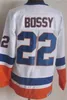 Homme Retro Hockey 22 Mike Bossy Jerseys 5 Denis Potvin 9 Clark Gillies 19 Bryan Trottier 31 Billy Smith 16 Pat LaFontaine Steve Thomas John Tavares Butch Goring Vintage