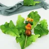 Kwiaty dekoracyjne 2pcs symulacja liści warzyw kuchennych materiał PVC Fałszywy model udawaj zabawę zabawki sztuczne potrawy