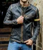 Herrjackor Nya 2023 Autumn Winter Men's Leather Jacket Fashion Men Teenager Stand Collar Punk Men's Motorcykel Läderjacka Male S-5XL T231005