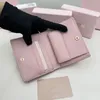 Miui Leather Hot Women Sales Wallet Pink Black Real Lambskin Purse Designer Bags Sexy Lady Handbag