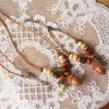 Bracelets de charme Vintage naturel fait à la main gland pendentif perles collier pour hommes femmes style simple chaîne en cuir mode fête bijoux