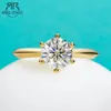 Anéis de casamento AnuJewel Banhado a ouro amarelo 2ct 3ct D Color Engagement Solitaire para mulheres GRA Cer Customs Jewelry Atacado 230928