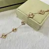 Joyería de diseño Clásico Cadena de trébol de la suerte Chapado en oro blanco Pulseras de moda Damas Niñas Día de San Valentín Regalo del día de la madre Party6368