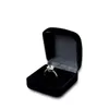 5Pcs Whole Engagement Black Velvet Ring Box Jewelry Display Storage Foldable Case For Wedding Ring Valentine's Day Gift O309D