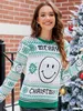 Damenpullover Ugly Christmas Sweater Tiermuster Weihnachtspullover Strickpullover