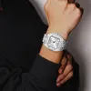 Zegarek na ręce na zegarek do mężczyzn dla mężczyzn Top pełne diamentowe zegarki męskie Ultra cienkie wodoodporne zegar hip -hopowy Drop329h