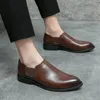 Sapatos de vestido homens apontados lefu couro casual clássico estilo europeu preto marrom tamanhos 38-46