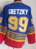 Men Retro Hockey 16 Brett Hull Jerseys Vintage Classic 9 Doug Gilmour 99 Wayne Gretzky 18 Tony Twist 2 Al MacInnis 44 Chris Pronger 1995 1996 CCM Stitched Red Blue White