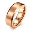 Wedding Ring 6mm rose gold brushed Tungsten Carbide mens ring for men and women comfort fit in USA and Europe250s