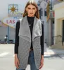 Gilets pour femmes mode polyvalent peluche épissé Cardigan sans manches manteau gilet solide automne/hiver débardeur