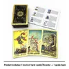 Utomhusspel aktiviteter guld folie tarot kort guld plast spådom 1 däck 78 kort däck häxa brädspel med guide bok l752 230928