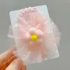 Haarschmuck 2 stücke Glitter Kreis Garn Blume Elastische Bänder für Mädchen Pom Floral Seil Ruber Band Pferdeschwanz Krawatten