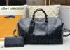 トラベルダッフルバッグクラシックカジュアル2pcsセットトートファッション印刷された手紙旅行豪華なハンドバッグ女性男性デザイナー荷物大規模