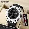 Sanda Men Military Watches G Style White Sport Watch LED Digital 50m Waterproof Watch S Shock Man Clock Relogio Masculino G1022188D