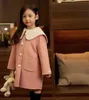 Coat Girls 'Winter Coat Girl Clothes Pure Handmased Fashion Double Sided Woolen Fabric Wool 231008