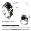 Eulonvan Engagement Wedding 925 Sterling Silver Male Finger Rings for Men Black Cubic Zirconia Drop S -3809 Storlek 6 - 13 Cluster190Q
