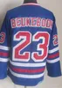 MAN RETRO HOCKEY 35 Mike Richter Jerseys Vintage 10 Ron Duguay 22 Mike Gartner 23 Jeff Beukeboom 36 Glenn Anderson 91-92 75th Anniversary Retire CCM Embroidery Team