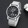 Säljer herrkvarts titta på chef casual mode Men's Watch Alla funktioner kan fungera normalt rostfritt stål Watch274b
