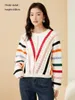 Suéteres femininos outono estilo coreano manga comprida sexy buraco suéter assimétrico solto pulôver oco malhas c057 231005
