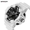 Sanda Men Watches White G Style Sport Watch LED Digital Waterproof Casual Watch S Shock Man Clock Relogios Masculino Watch Man X0307D