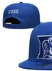 2023 All Team Fan's USA College Baseball ajustável Blue Devils Hat no campo Mix Order Size Fechado Flat Bill Base Ball Snapback Caps Bone Chapeau