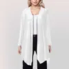 Kvinnors jackor kvinnor solida ultra tunn transparent mesh cardigan tre kvart ärm baggy kontor dam kvinna kläder överdimensionerade