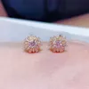 Küpe Swarovski Tasarımcı Lüks Moda Kadınlar Yeni Ürün Romantik Parlayan Ayçiçeği Desen Küpeler Sıcak Aşk Daisy Çiçek Delikli Küpeler