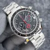 44mm Apollo Commemorative Edition Watches Dark Side Moon 311 92 44 30 01 002 Quartz Chronograph Mens Watch Black Dial Steel SS Bra205c