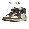 Air Jordan 1 Retro High OG Basketball Shoes Nike AJ1 Jordens 1s x Off White Chicago University Blue Travis Scotts Dark Mocha Starfish Mens Women Jumpman Sneakers 36-47