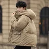 Men's Down Parkas Hooded Jacket Men 2023 Winter Fashion Man Short White Duck Warm Thicken Letter Print Coat Puffer Women 231005