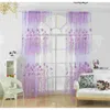 Cortina 200x100cm Flor Transparente Tule Janela Tratamento Voile Drape Valance (Rosa)