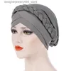 Akcesoria do włosów do włosów Drukuj bawełny muzułmański szalik turbański dla kobiet islamski wewnętrzny hidżab turban czapka na nakrycia głowy arabskie opakowanie szalik