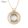 Chains 1Pc Rotate Round Memory Picture Relicario Pendant Necklaces Ashes Glass Living Floating Urn Locket Men Collares Jewelry Bulk