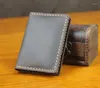 Porte-cartes de luxe fait à la main Crazy Horse véritable porte-cartes en cuir mince hommes portefeuille d'affaires femmes ID