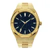 腕時計高品質の男性ファッションフロストスターダストウォッチステンレス鋼18Kゴールドクォーツアナログリスト221025263P