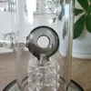 13.7-Inch Gray Hookah-Style Bong with Swiss Perc and 18mm Female Joint