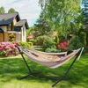 Hängmatta med stativ svängande stol säng reser camping hem trädgård hängande säng jagar sovande sväng inomhus utomhus möbler z1202235u