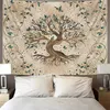 Tapestries Mysterious Tree of Life Mushroom Forest Tapestry Wall Hanging Fairy Tale Bohemian Psychedelic Home Dormitory Dream Decor 230928